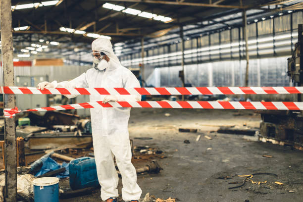 Professional Sewage Cleanup technician working in Orchard, CO